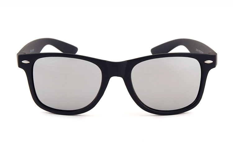 Wayfarer i sort med spejl glas - wayfarer-solbriller.dk - billede 2