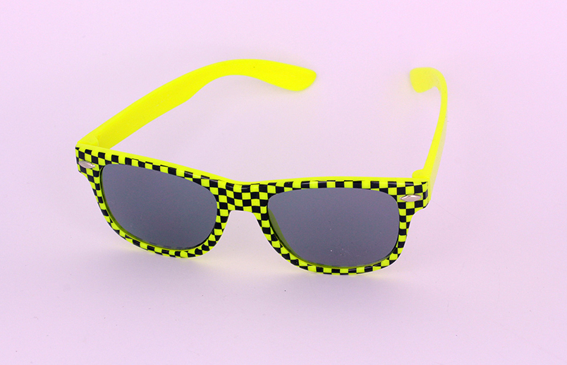 Gul-sort børne wayfarer solbrille - Design nr. 1089