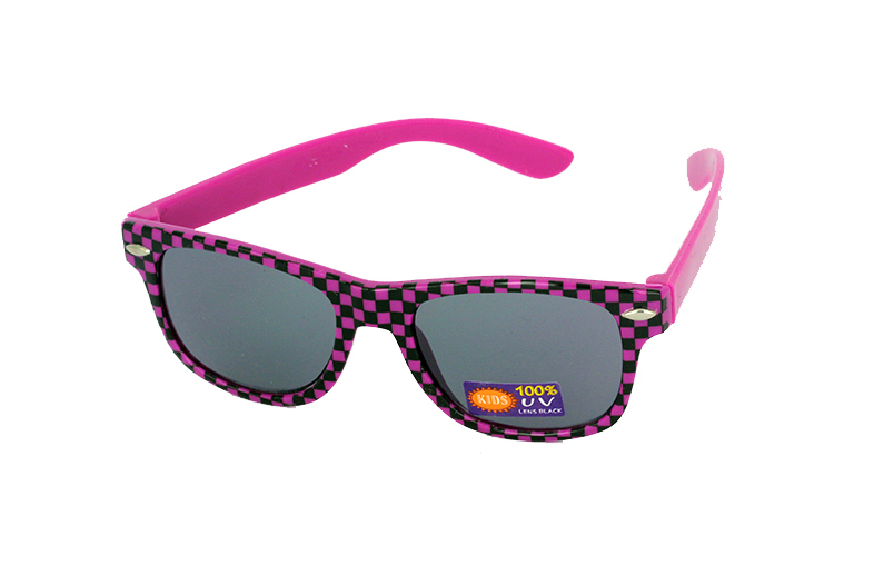 Pink-sort børnesolbrille i wayfarer design - Design nr. 1091