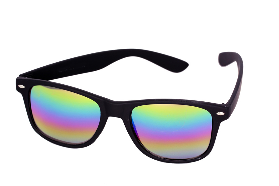 Wayfarer solbrille med multifarvet spejlglas - Design nr. 1109