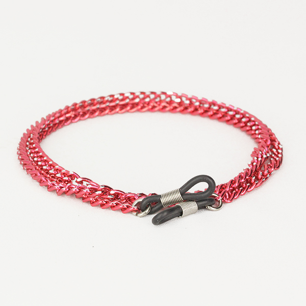 Mørk pink brillekæde - Design nr. 1180