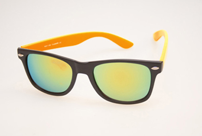 Wayfarer solbrille i mat med orange stænger - Design nr. 468