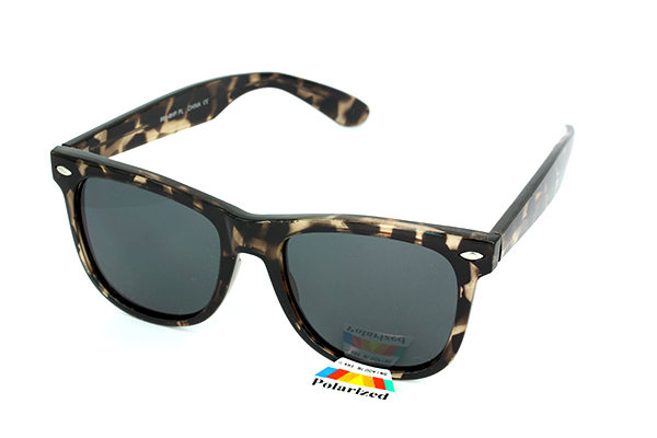 Wayfarer Polaroid solbrille i skildpaddebrun - Design nr. 633