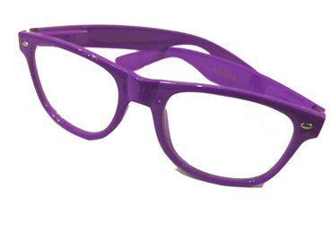 Lilla wayfarer brille med klart glas uden styrke - Design nr. 833