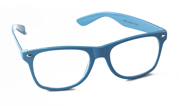 Lysblå wayfarer brillle med klart glas - Design nr. 892