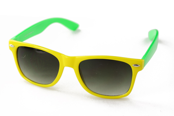 Gul-grøn wayfarer solbrille - Design nr. 896
