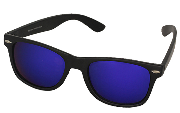 Sort wayfarer med lilla-blå spejlglas - Design nr. 967